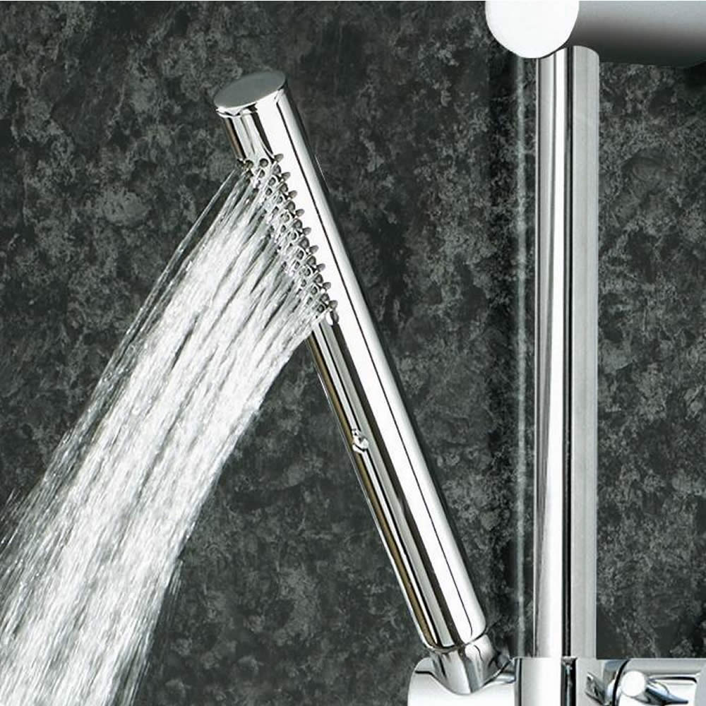 Ronde staafhanddouche - verchroomd massief messing