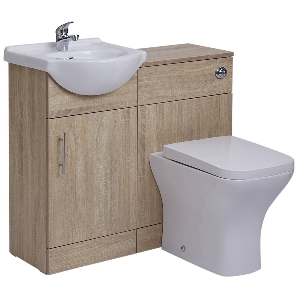 BASIC Wastafelmeubel & Toiletcombinatie 94cm x 82cm x 81cm (gehoekt)