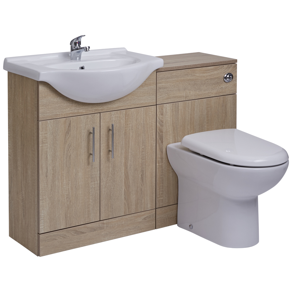 BASIC Wastafelmeubel & Toiletcombinatie 114cm x 85cm x 81cm