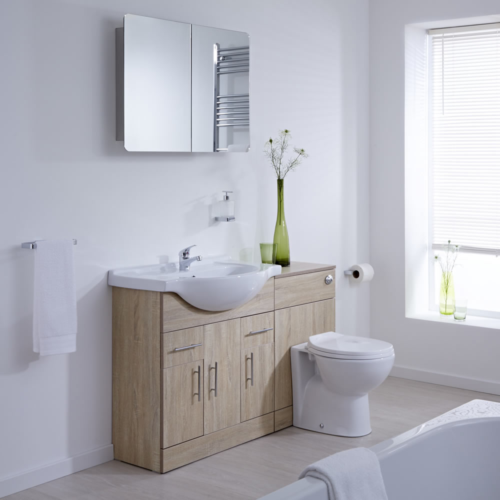 BASIC Wastafelmeubel & Toiletcombinatie 124cm x 85cm x 81cm