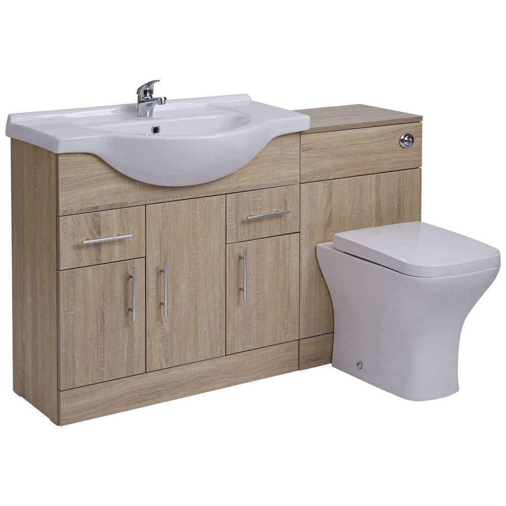BASIC Wastafelmeubel & Toiletcombinatie 134cm x 85cm x 81cm