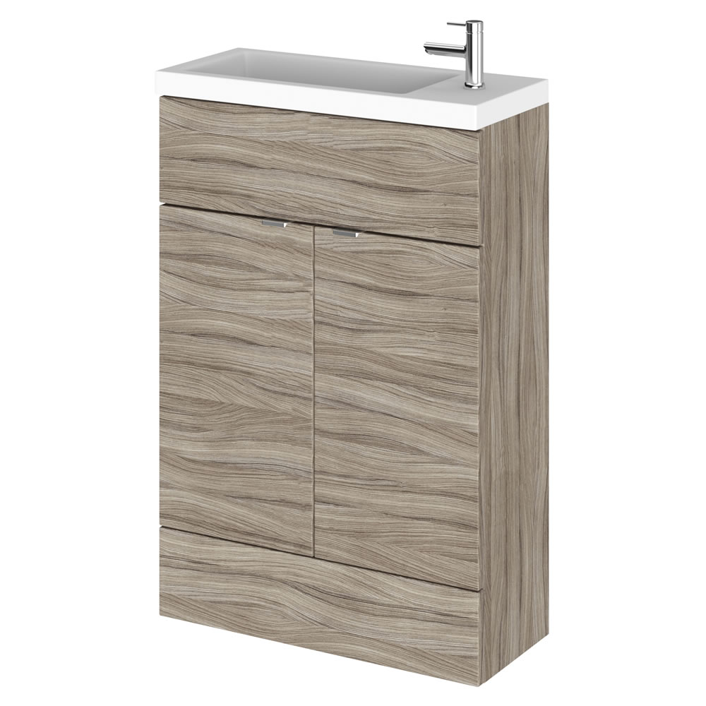 60cm x 25,5cm X 86,4cm Modern Drijfhout effect Staand Wastafelmeubel- rechter uitvoering