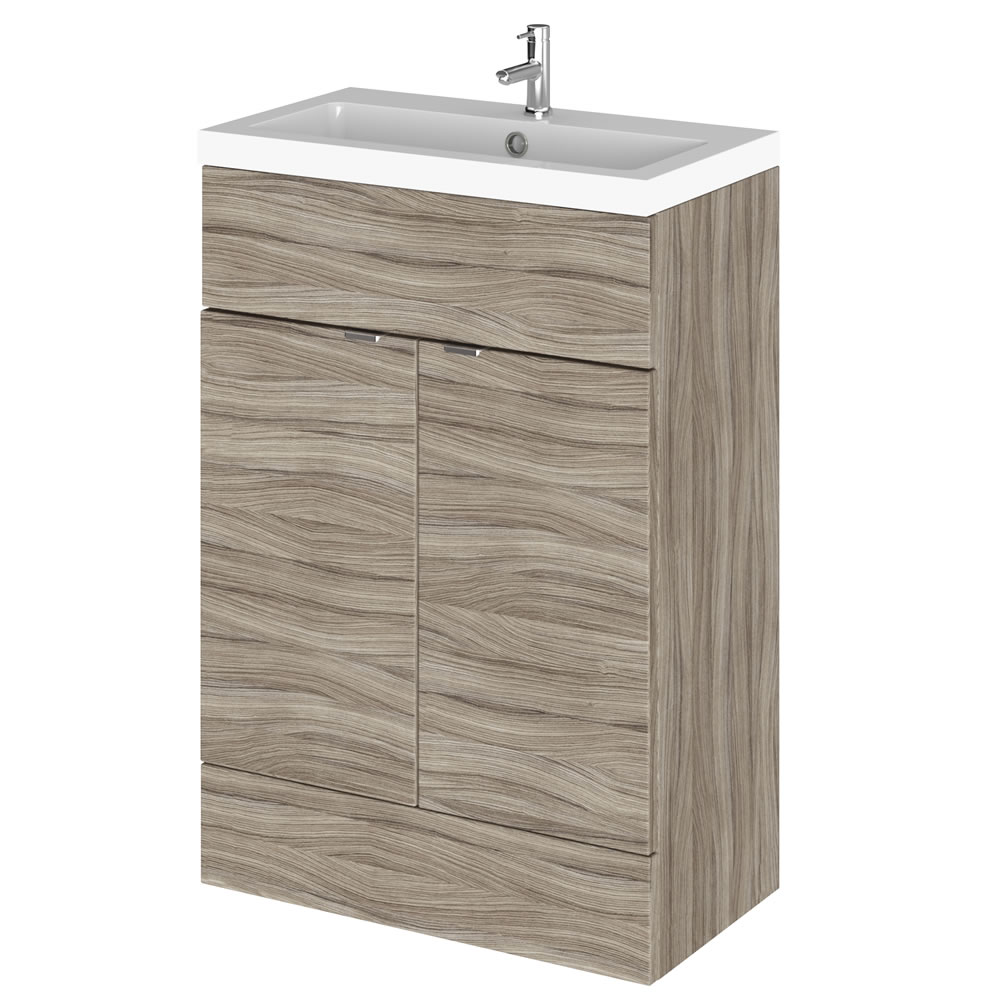 60cm x 25,5cm X 86,4cm Modern Drijfhout effect Staand Wastafelmeubel - Midden Uitvoering