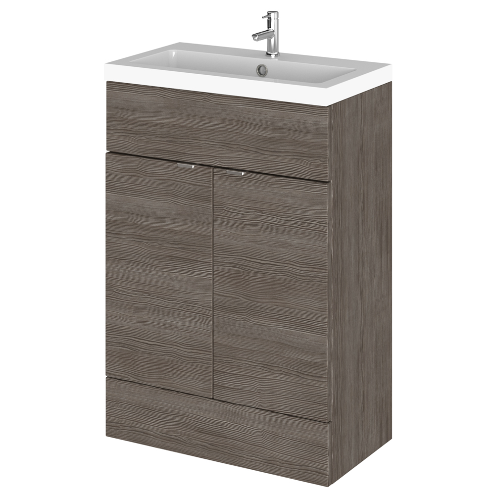 60cm x 25,5cm X 86,4cm Modern grijs/bruin Staand Wastafelmeubel - Midden Uitvoering