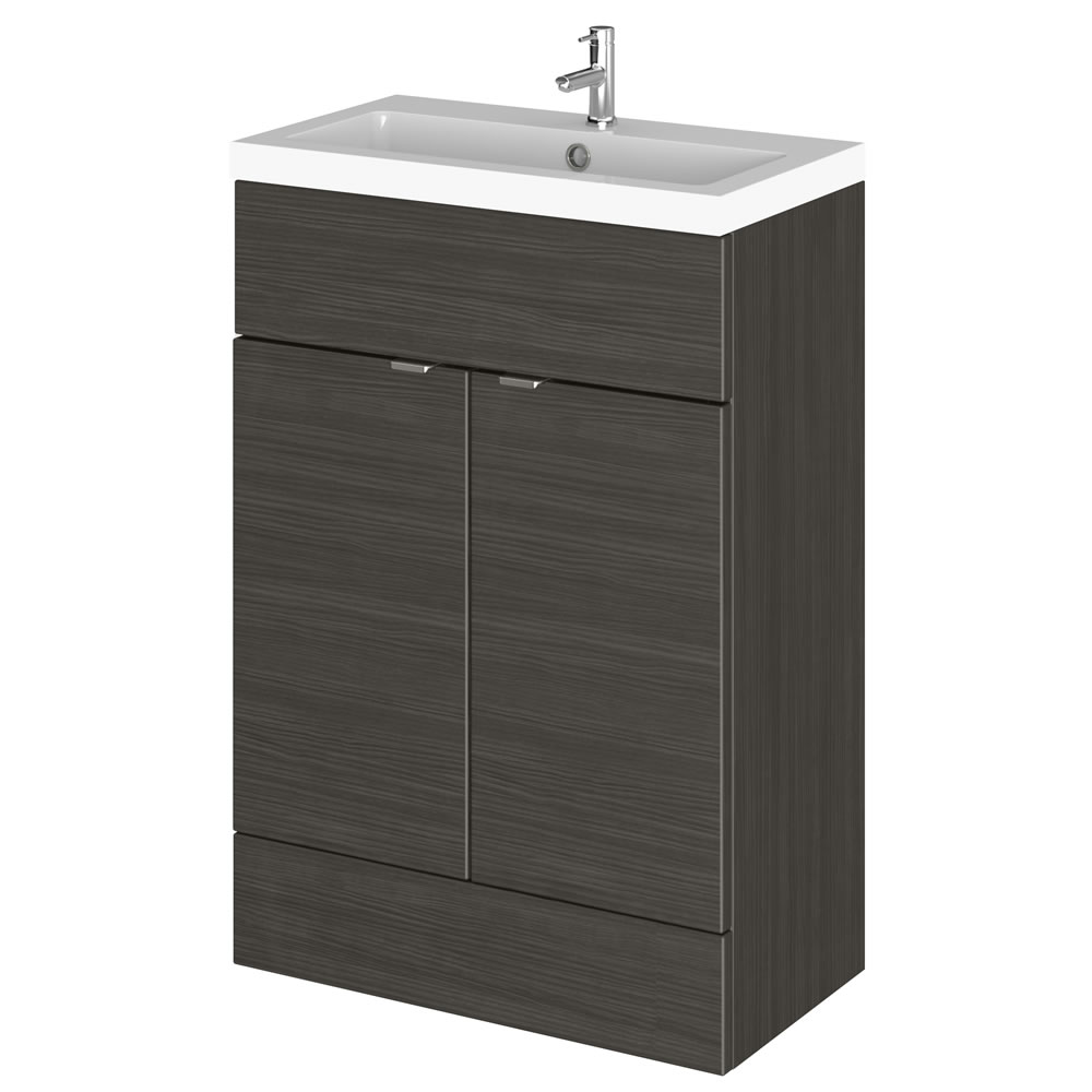 60cm x 25,5cm X 86,4cm Modern Zwart Staand Wastafelmeubel - Midden Uitvoering