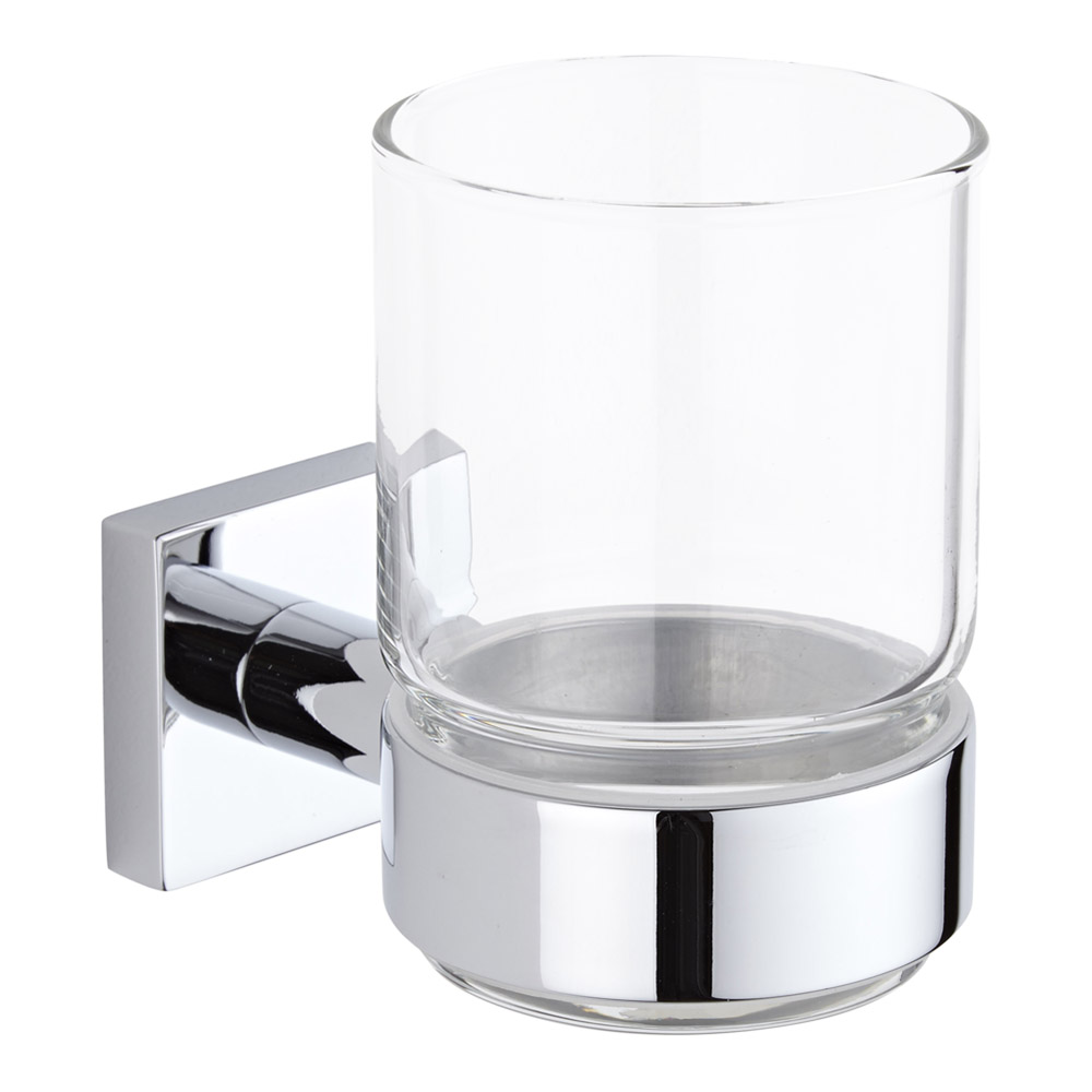 Serie 75 - Glashouder met Glas - Helder glas / Chroom