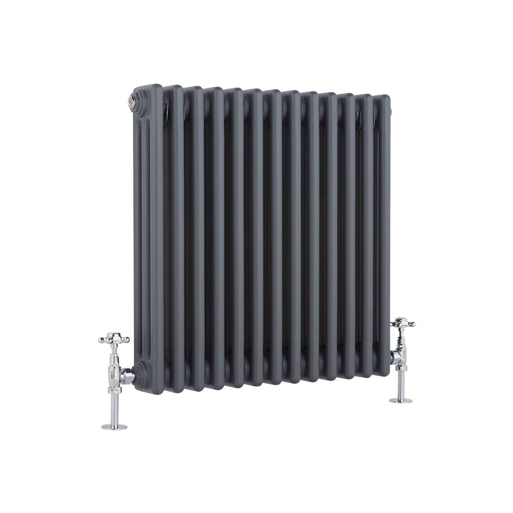 Windsor Designradiator Horizontaal Klassiek Antraciet 60cm x 58,5cm x 10cm 1060 Watt
