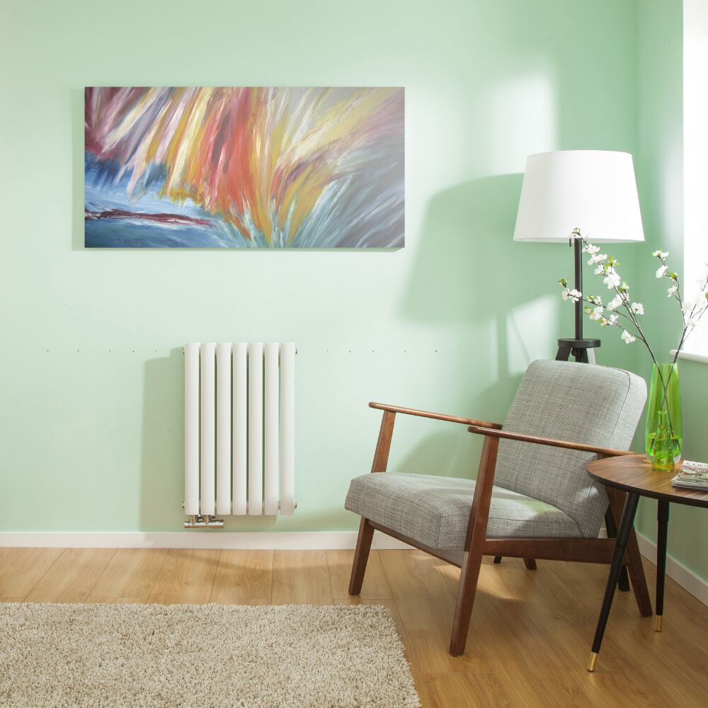 Revive Caldae Designradiator Horizontaal Onderaansluiting Wit 63,5cm x 41,5cm x 7,8cm 729 Watt