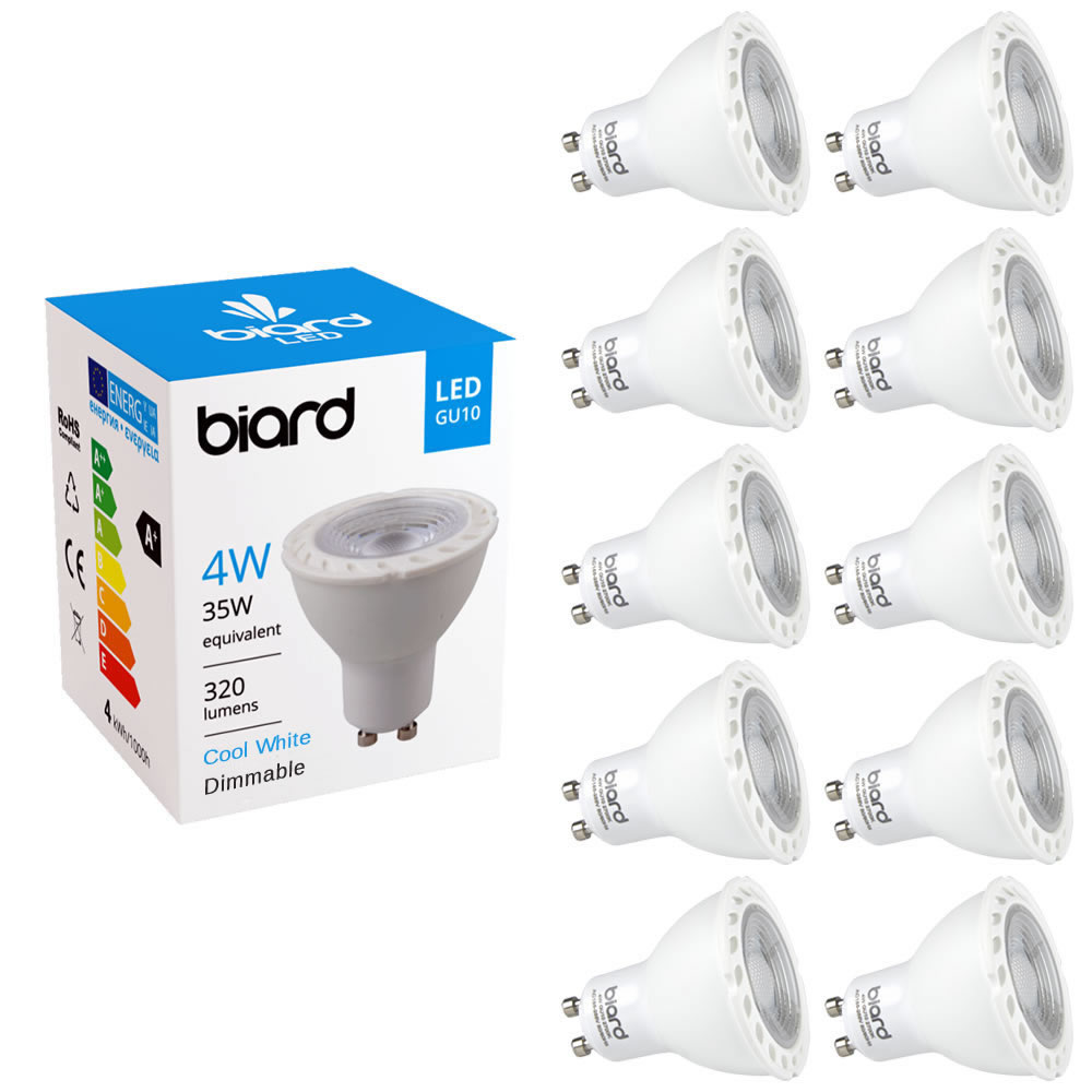 Biard 10 x GU10 4W LED Spot - Vervangt 35W - Dimbaar