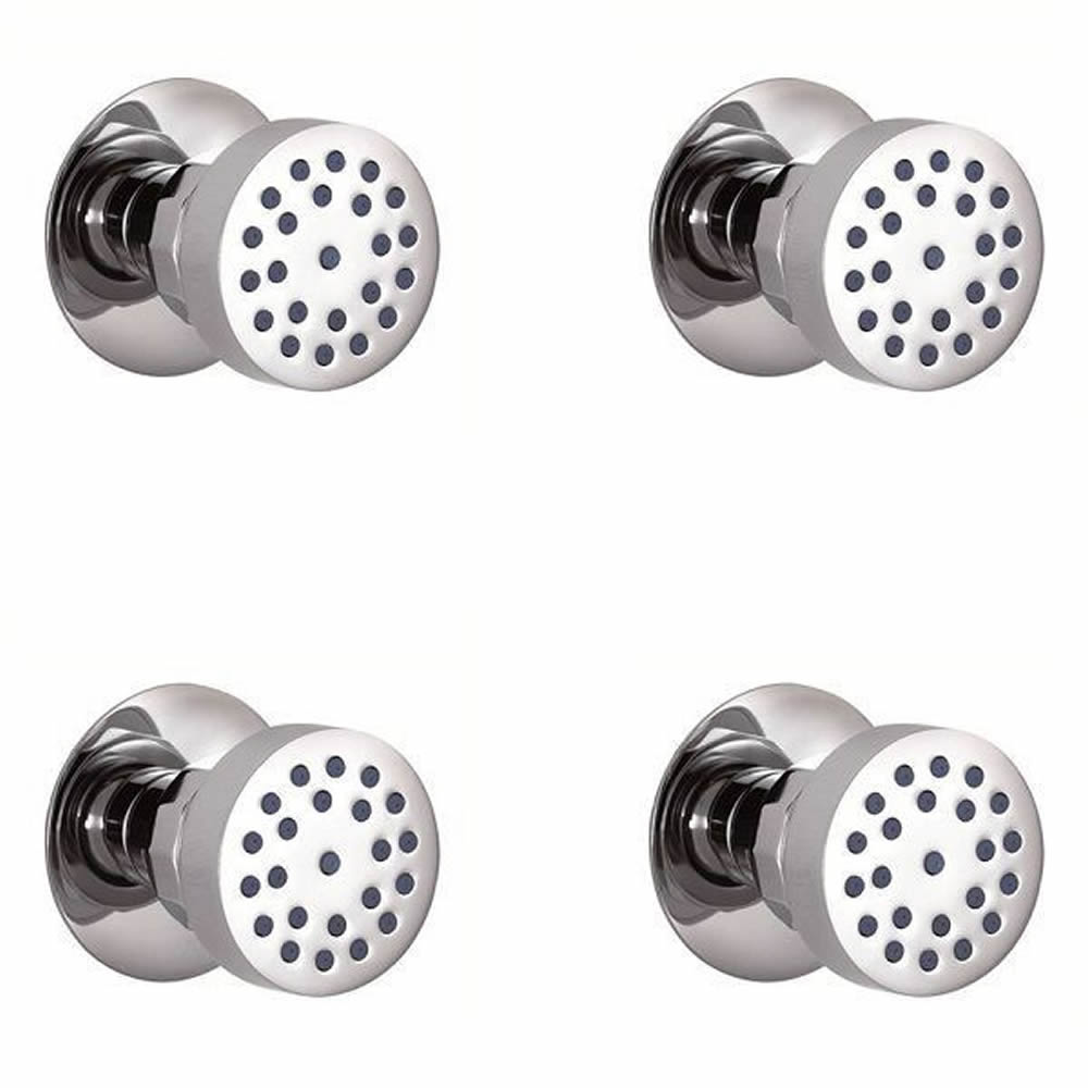 4 x Ronde Verchroomde Massief Messing Bodyjet