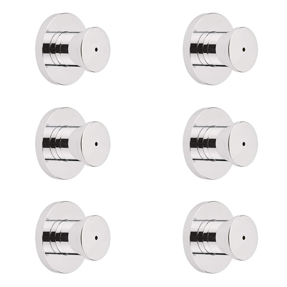 6 x Ronde Verchroomde Massief Messing Watermist Bodyjet