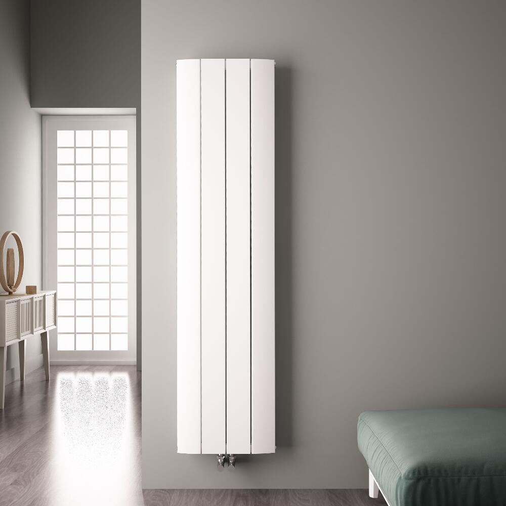 Aurora Designradiator Verticaal Middenaansluiting Aluminium Wit 180cm x 37,5cm x 4,5cm 1535 Watt