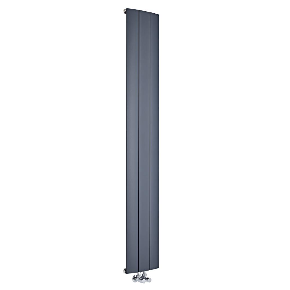 Aurora Designradiator Verticaal Middenaansluiting Aluminium Antraciet 180cm x 28cm x 4,5cm 1152 Watt