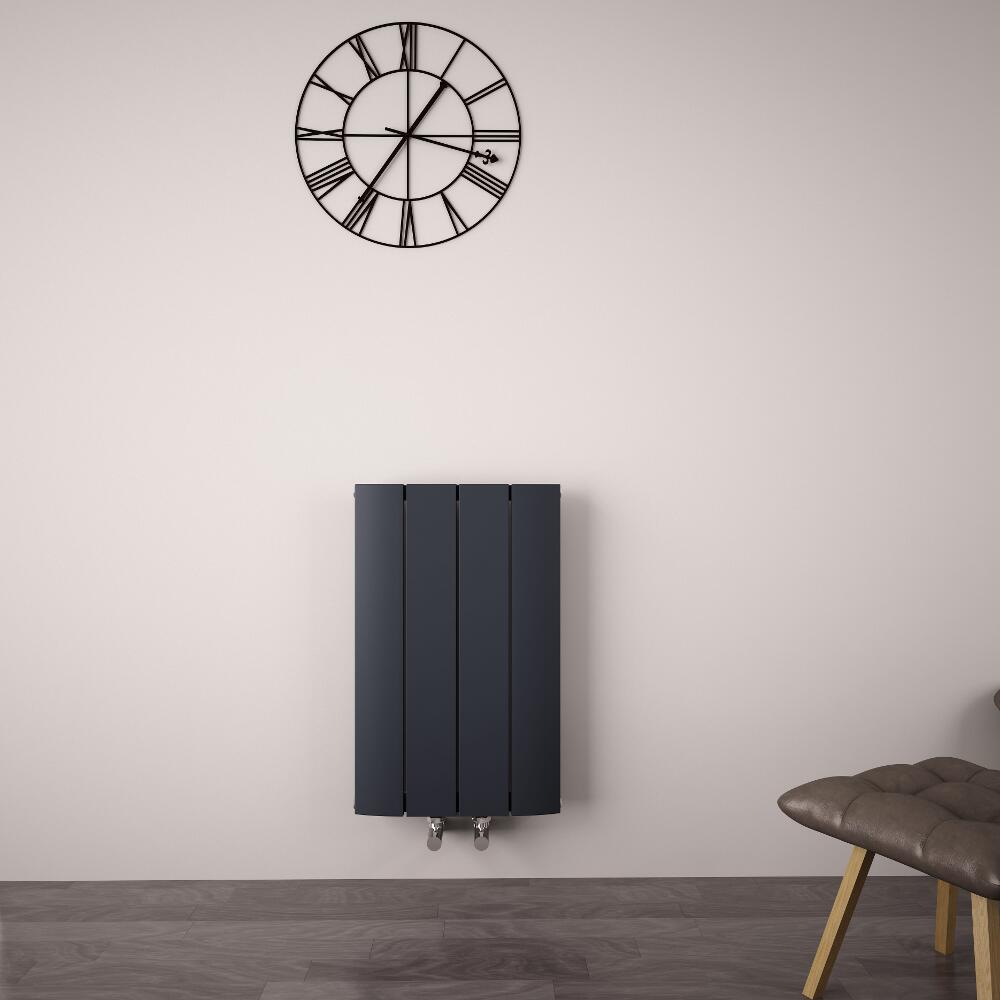 Aurora Designradiator Horizontaal Middenaansluiting Aluminium Antraciet 60cm x 37,5cm x 4,5cm 512 Watt