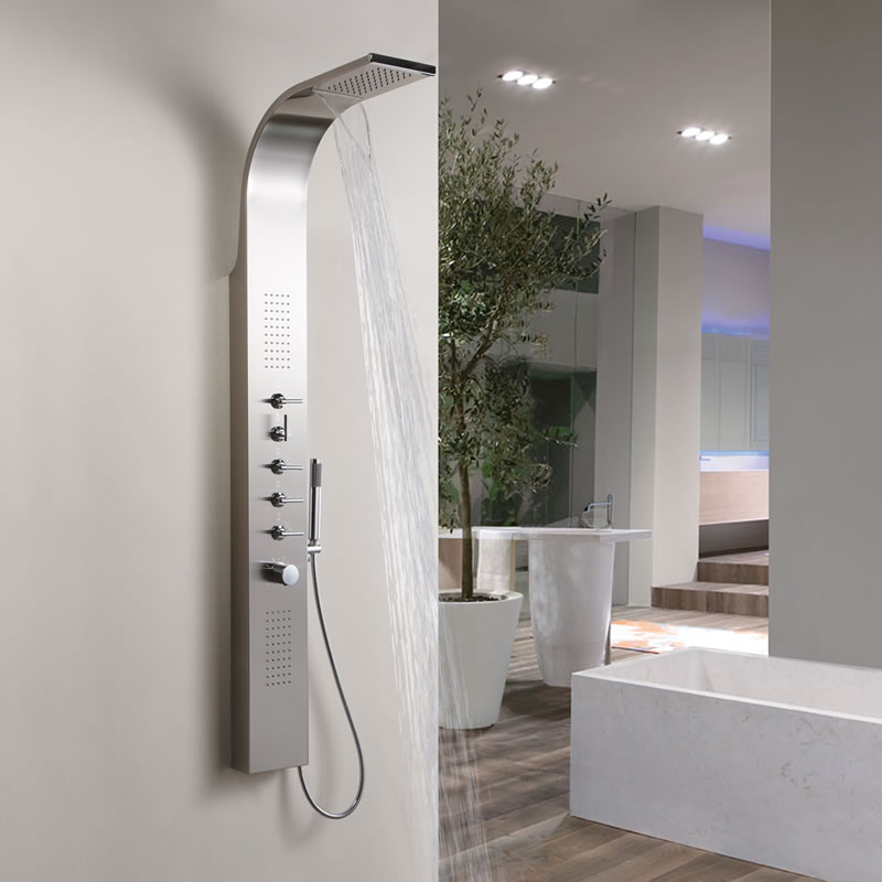 Niagara Thermostatisch Douchepaneel met Waterval- & Regen Hoofddouche, Handdouche en Bodyjets