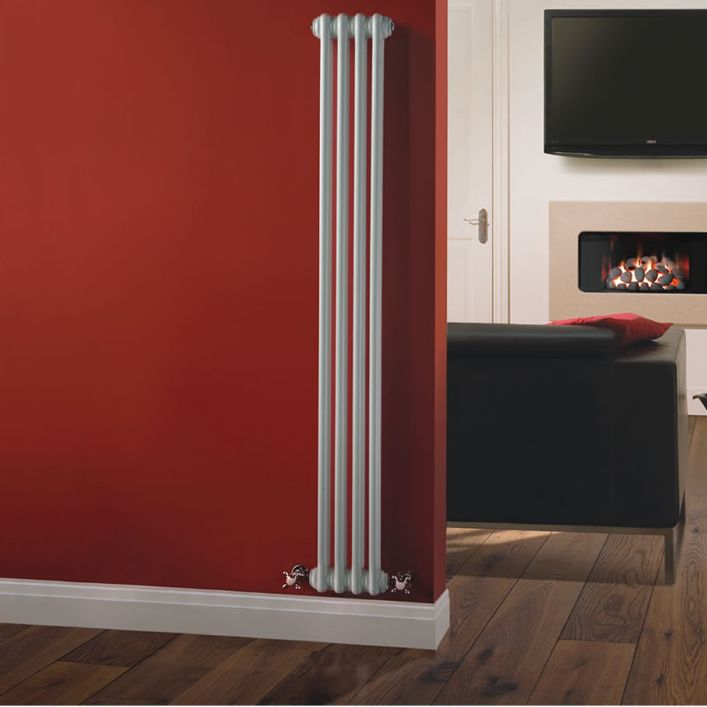 Windsor Designradiator Verticaal Klassiek Wit 150cm x 20,3cm x 6,8cm 548 Watt