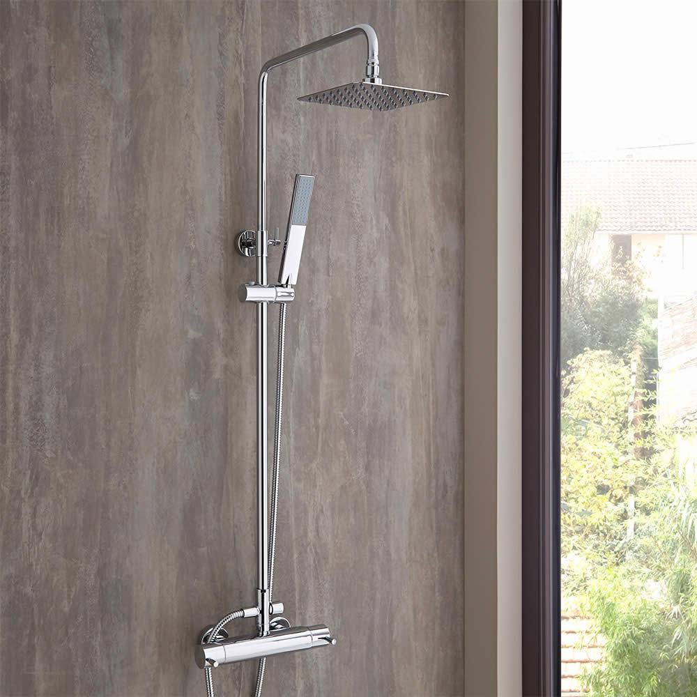 Pro II Thermostatische Douchezuil met Telescopische Glijstang