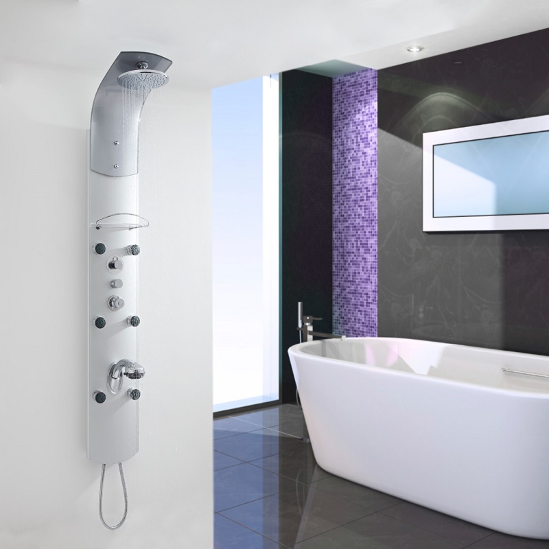 Aqua Thermostatisch Douchepaneel - hoek & wandmontage.