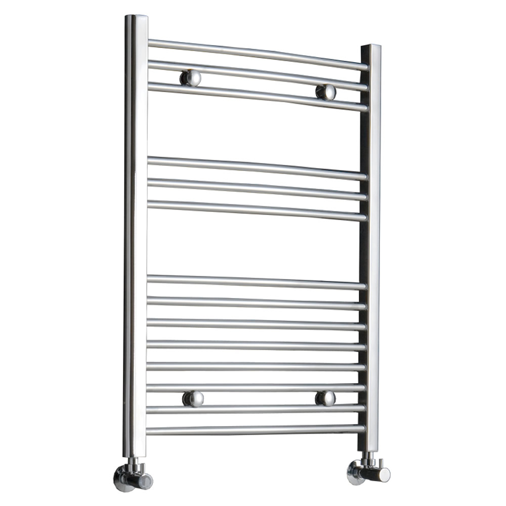 Ischia Gebogen Handdoekradiator Chroom 80cm x 60cm x 4,6cm 336 Watt