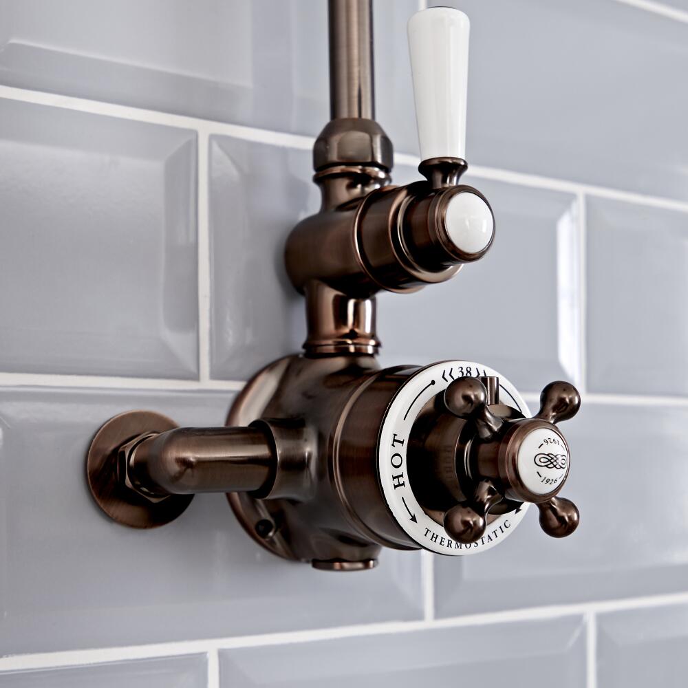 Douchekraan Thermostatisch Opbouw 1-Weg 2-Greeps Klassiek Olie Gewreven Brons | Elizabeth