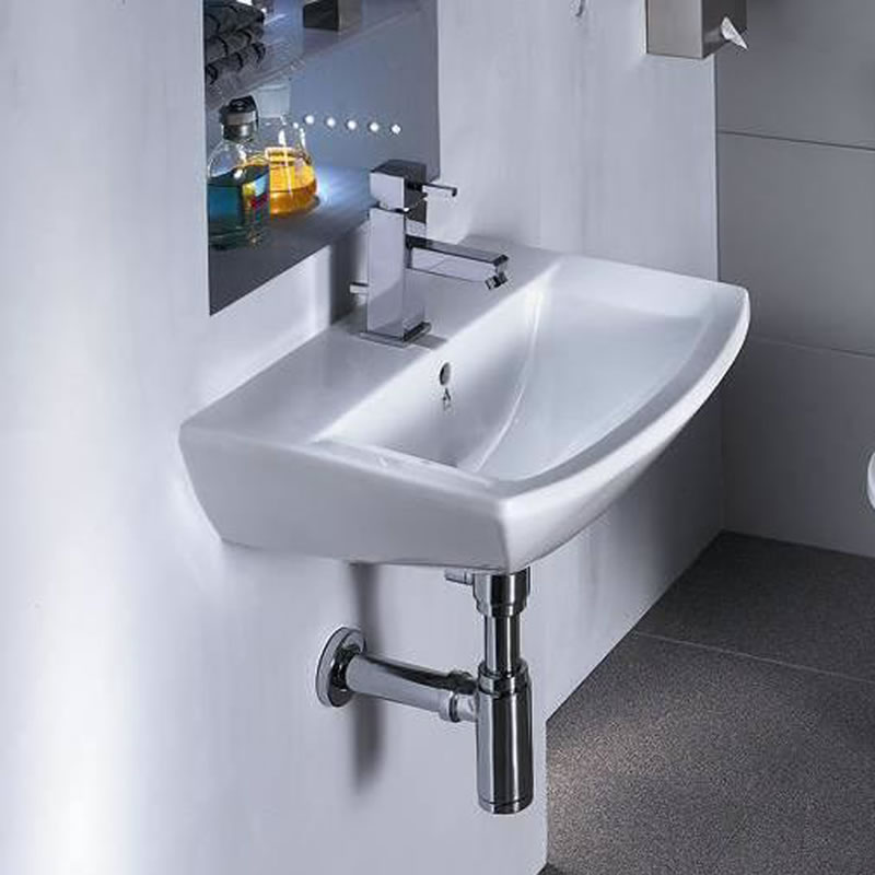 Moderne hangende Wastafel ( met voorgeboord kraangat)