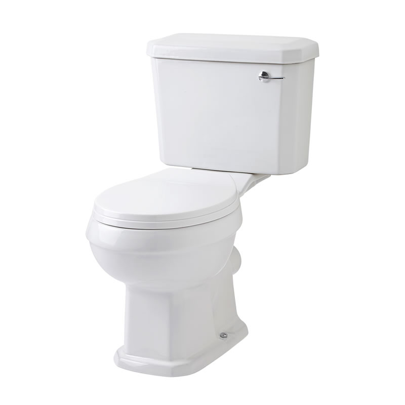 Toilet Traditioneel Keramisch Wit met Reservoir en Toiletzitting