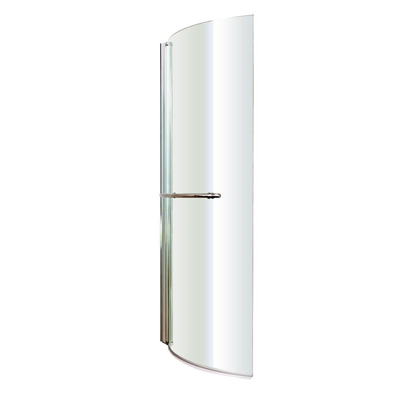 Ella omkeerbare ronde badwand met handdoekrek 143,5cm x 72cm