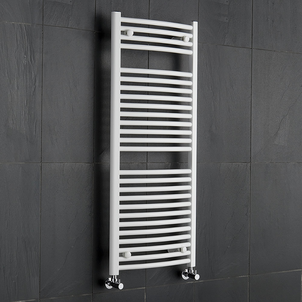 Etna Gebogen Handdoekradiator Wit 120cm x 50cm x 3cm 699 Watt