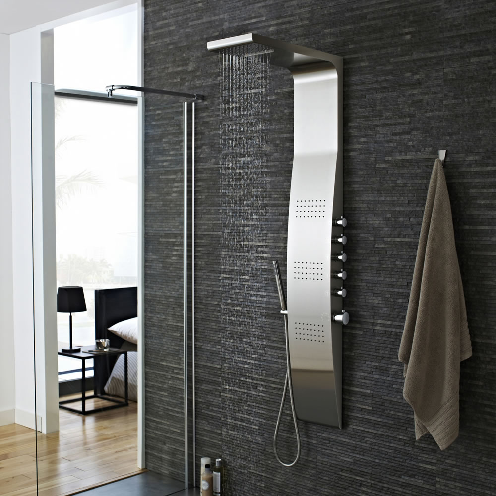 Wave Thermostatisch Douchepaneel met Waterval- & Regen Hoofddouche, Handdouche en Bodyje