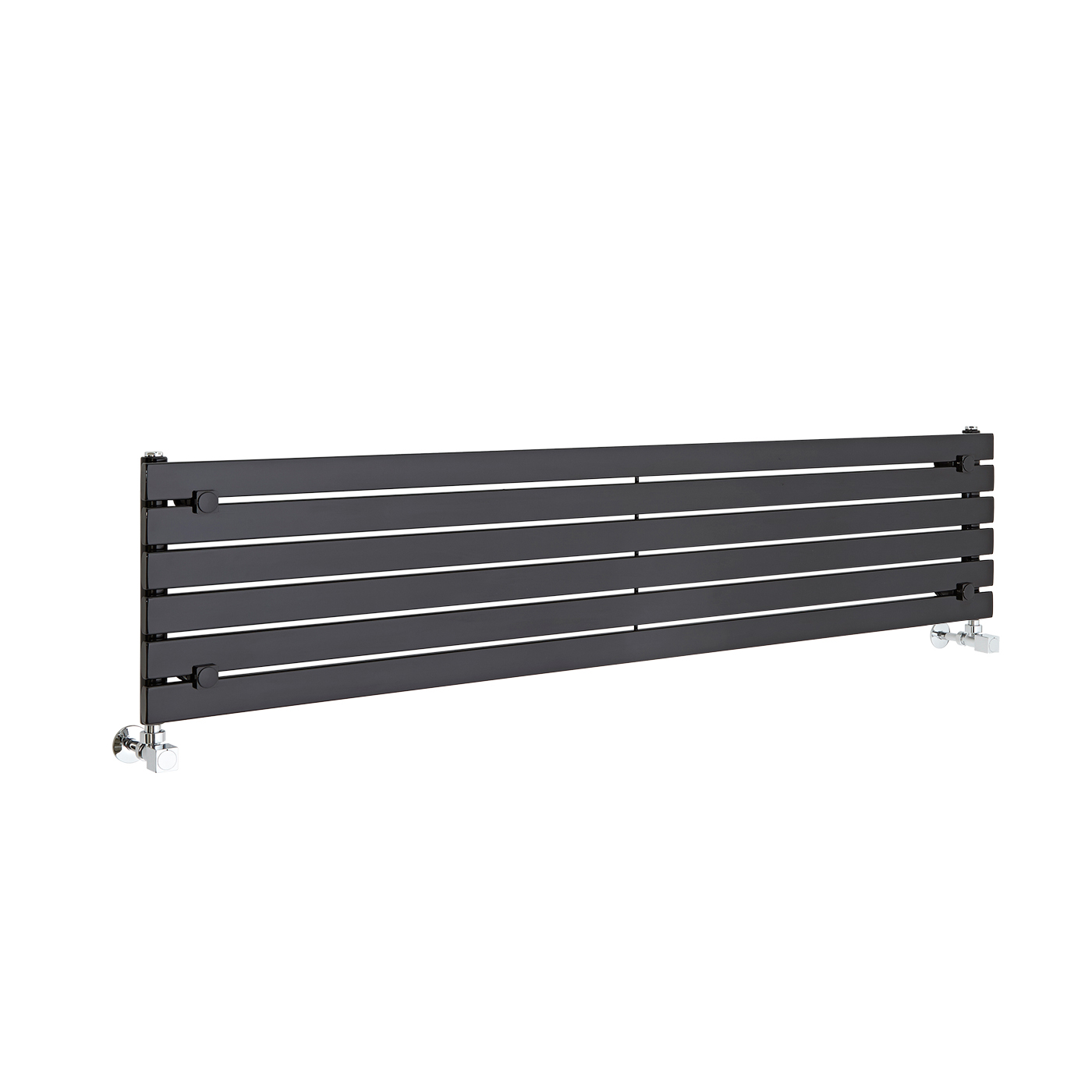 Sloane Designradiator Horizontaal Zwart Hoogglans 35,4cm x 160cm x 5,4cm 773 Watt