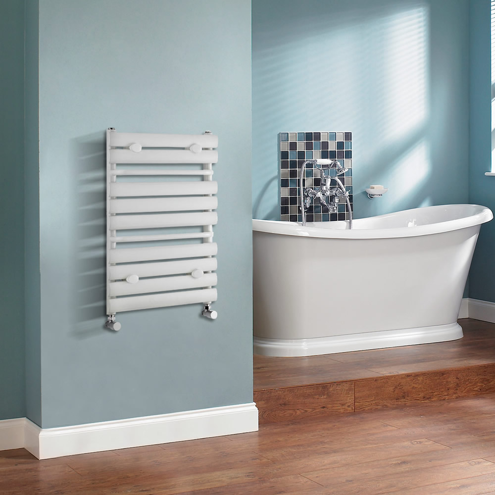 Select Gebogen Handdoekradiator Wit 65cm x 44,5cm x 4,5cm 456 Watt