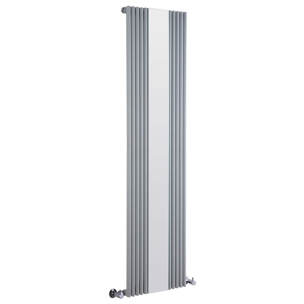 Keida Designradiator Verticaal Met spiegel Zilver 160cm x 42cm x 6,3cm 840 Watt