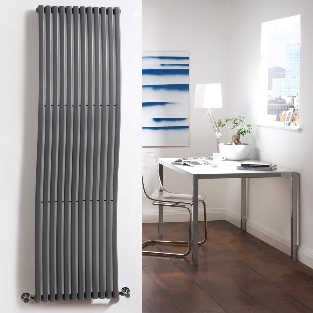 Bolero Designradiator Verticaal Antraciet 160cm x 46cm x 9cm 1185 Watt