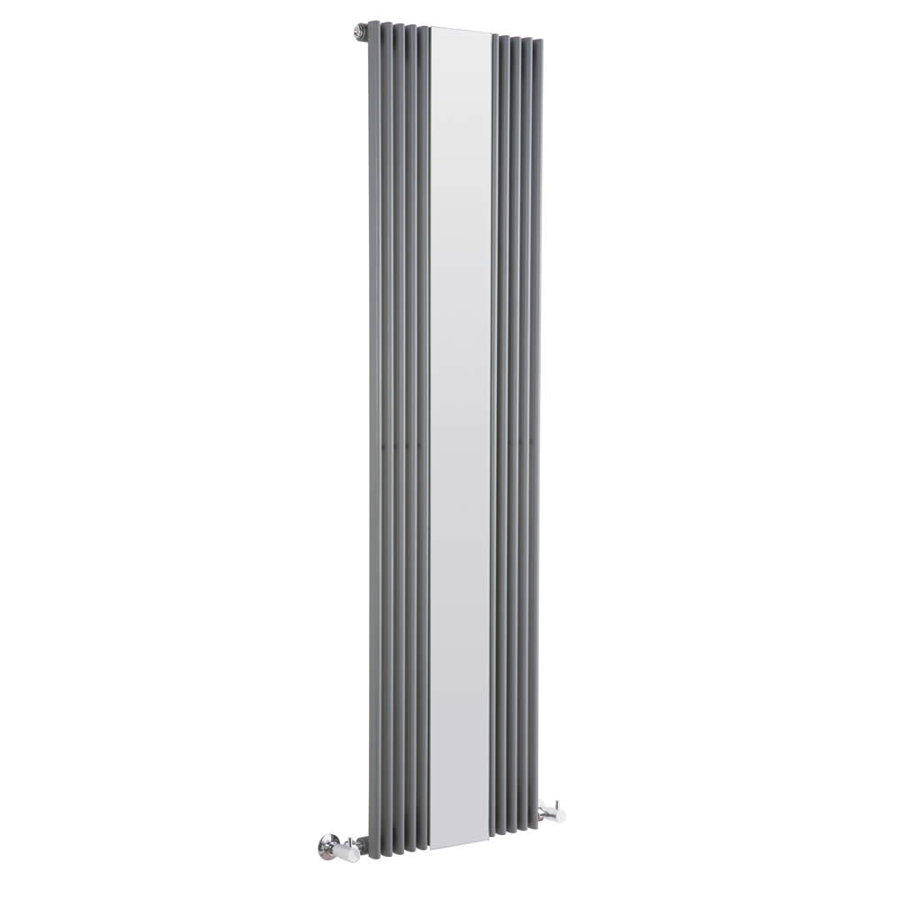 Keida Designradiator Verticaal Met spiegel Antraciet 160cm x 42cm x 6,2cm 840 Watt
