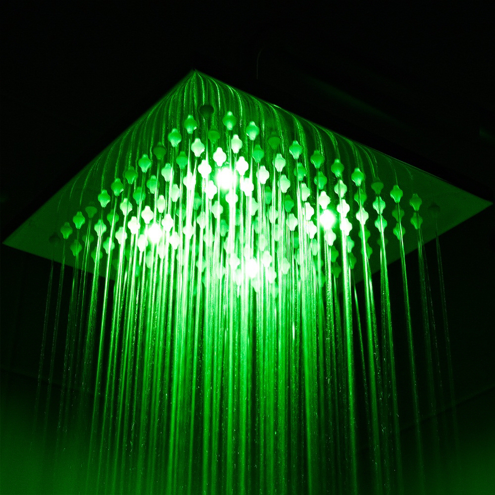 Douchekop RVS Vierkant met LED Licht 20 x 20cm