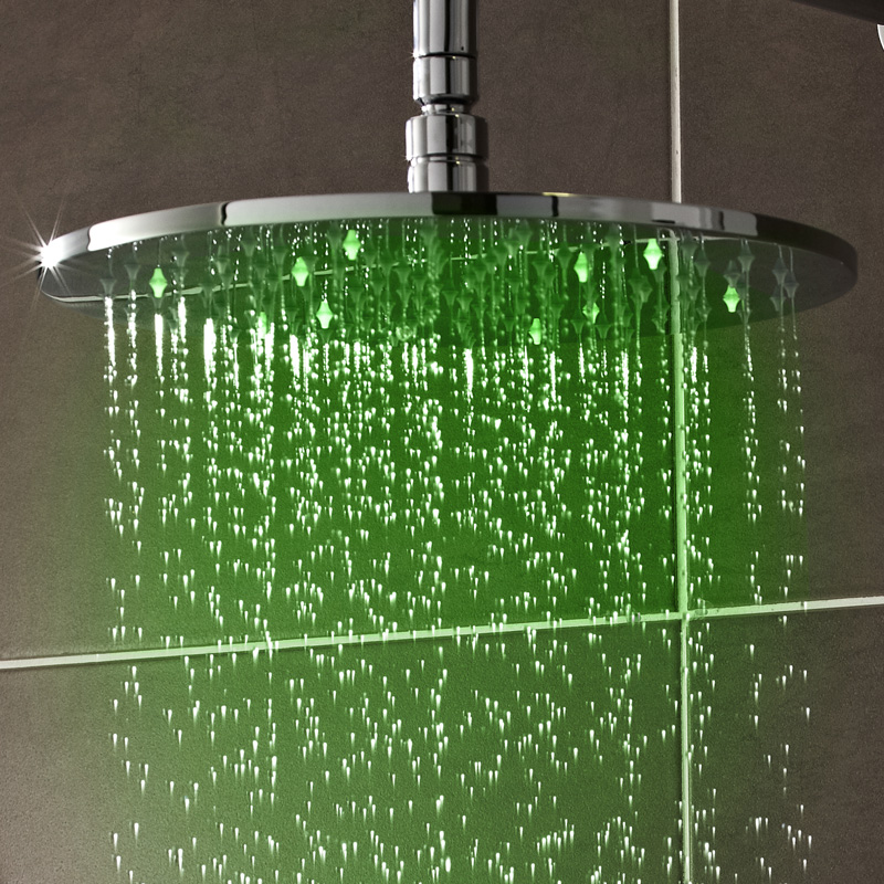 Douchekop RVS Rond met LED Licht 20cm
