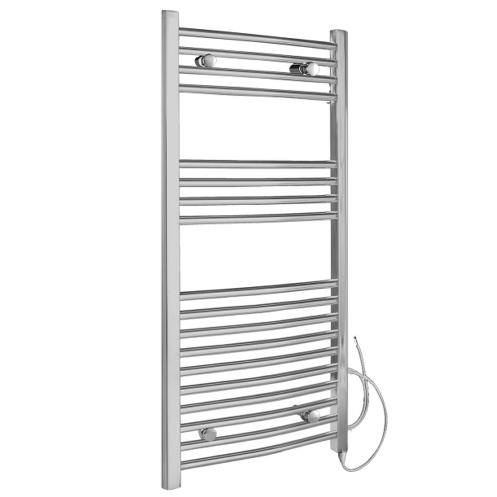 Ischia Gebogen Handdoekradiator Elektrisch Chroom 100cm x 50cm x 4,2cm
