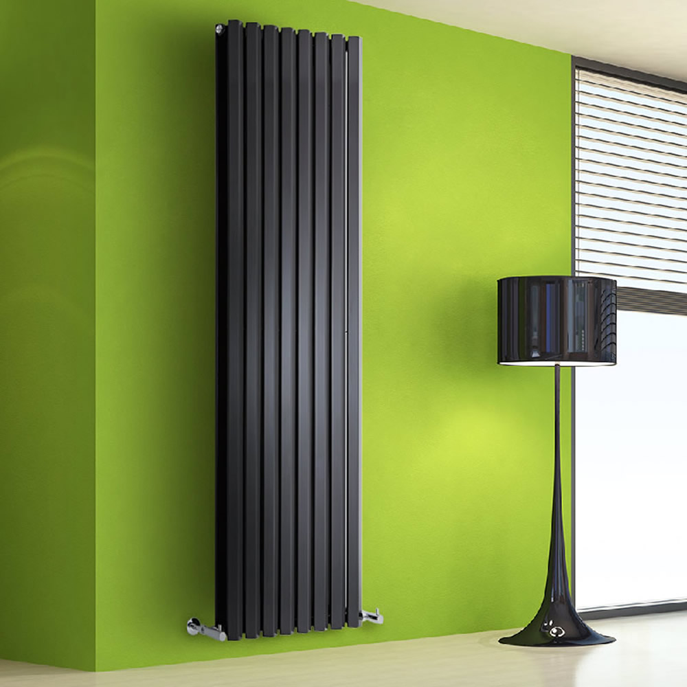 Helius Designradiator Verticaal Zwart 178cm x 150cm x 8,6cm 2158 Watt