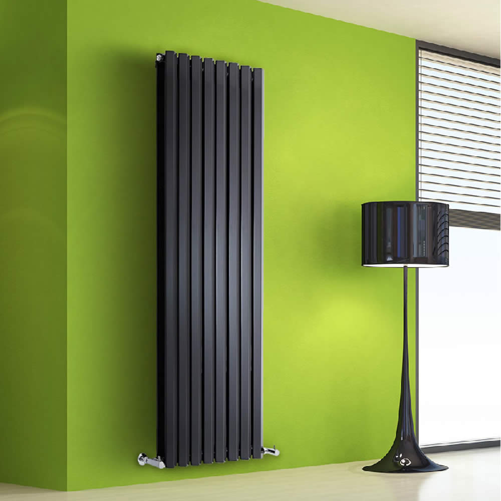 Helius Designradiator Verticaal Zwart 160cm x 56cm x 8,6cm 1967 Watt