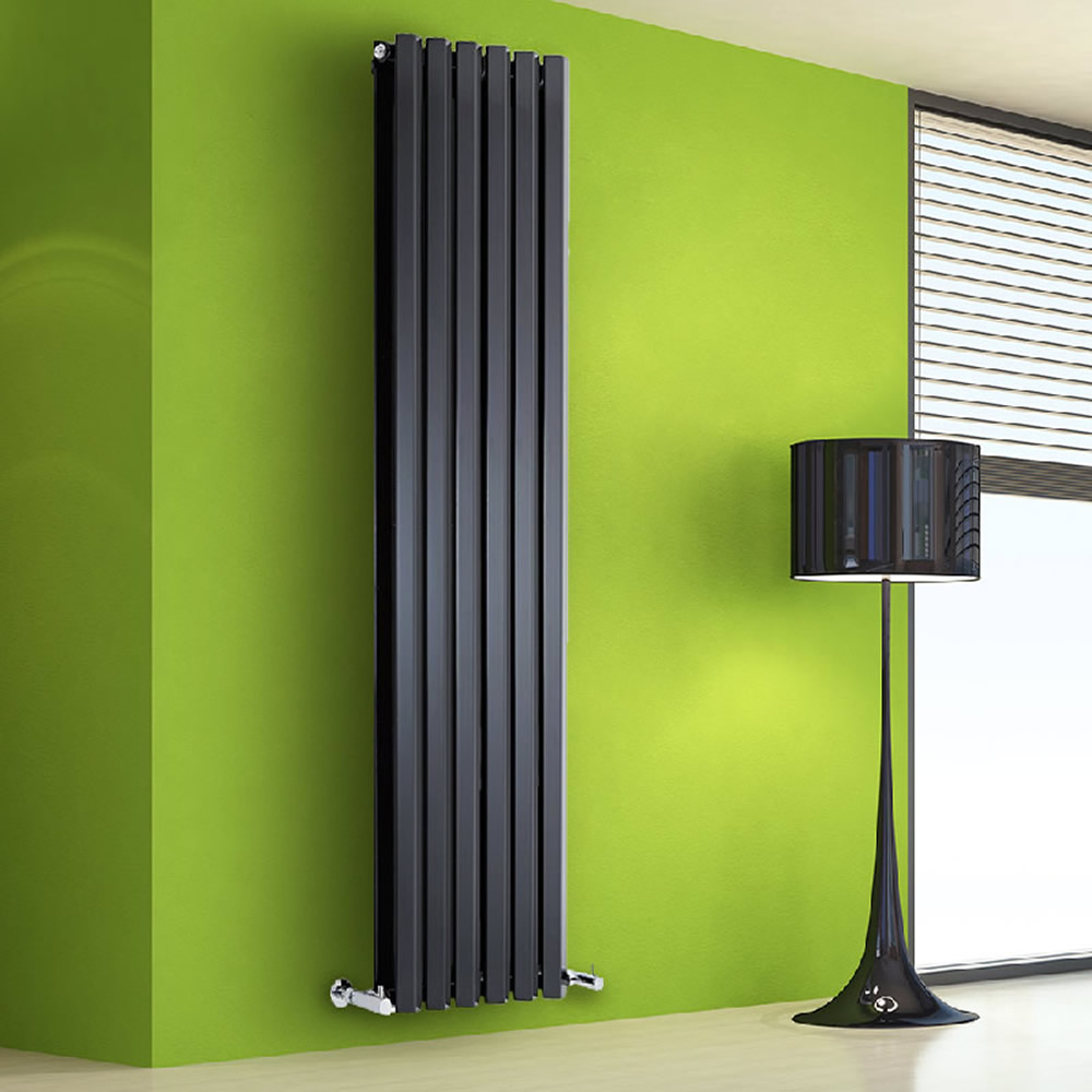 Helius Designradiator Verticaal Zwart 178cm x 42cm x 8,6cm 1618 Watt