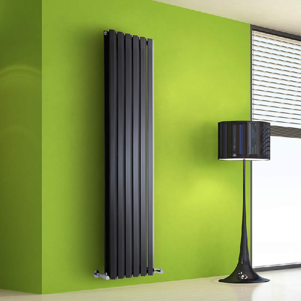 Helius Designradiator Verticaal Zwart 160cm x 42cm x 8,6cm 1475 Watt