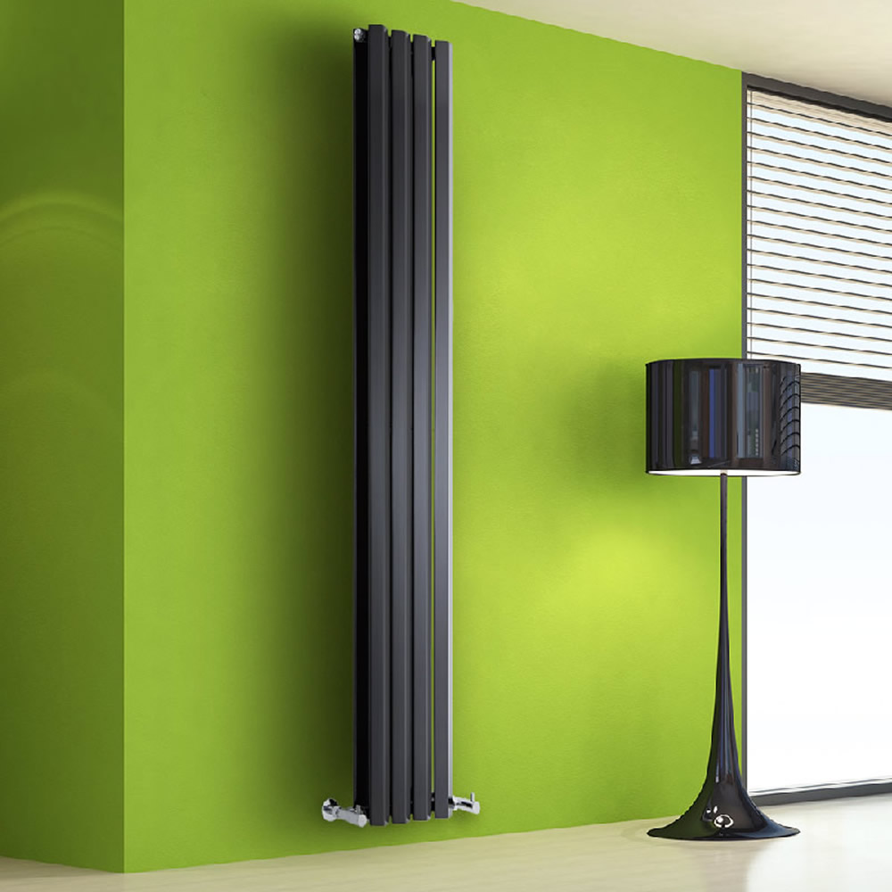 Helius Designradiator Verticaal Zwart 178cm x 28cm x 8,6cm 1079 Watt