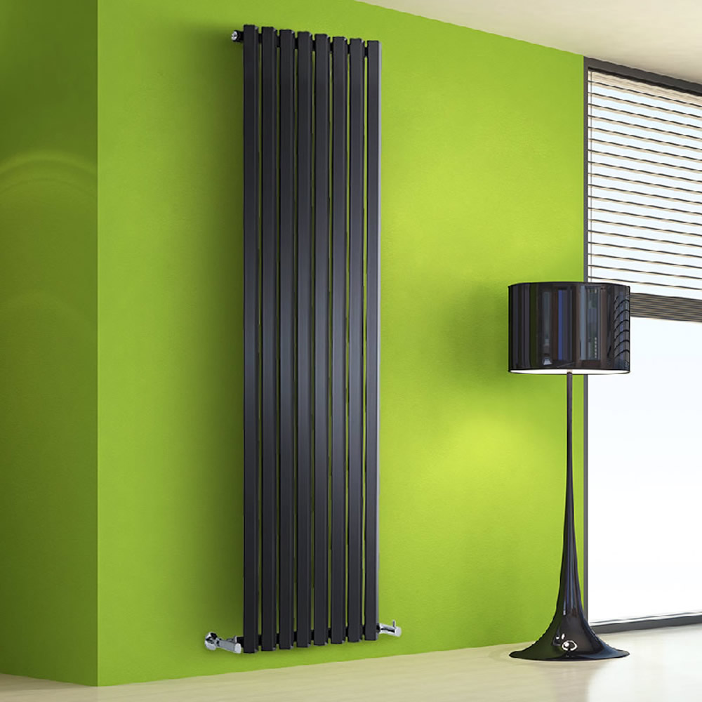 Helius Designradiator Verticaal Zwart 178cm x 56cm x 6cm 1401 Watt
