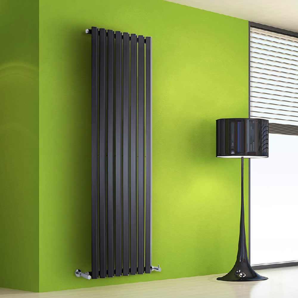 Helius Designradiator Verticaal Zwart 160cm x 56cm x 6cm 1261 Watt