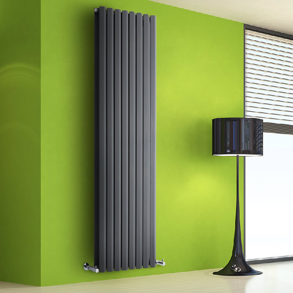 Helius Designradiator Verticaal Antraciet 178cm x 56cm x 8,6cm 2158 Watt