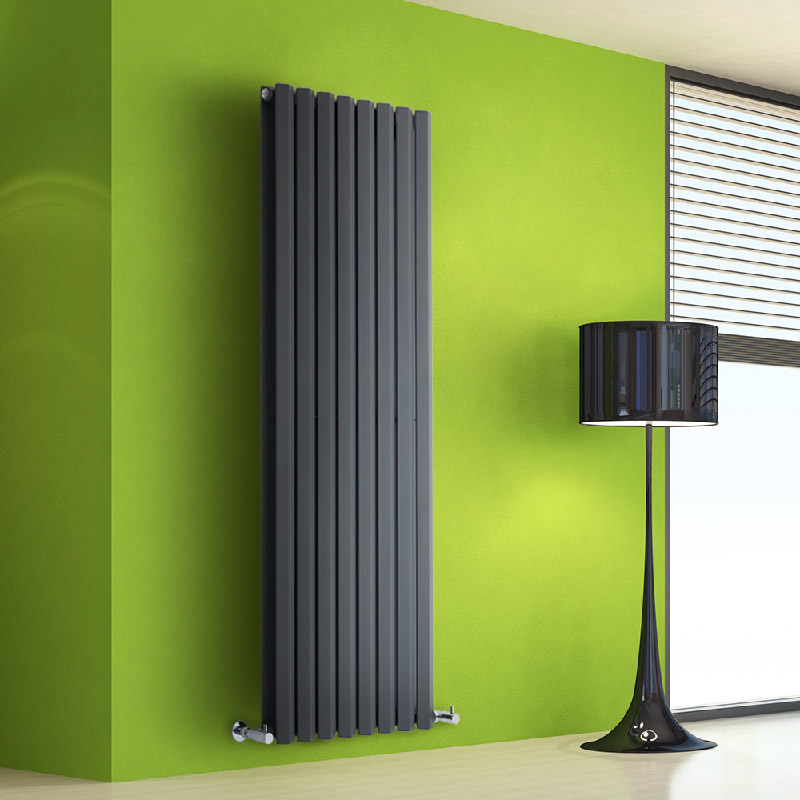 Helius Designradiator Verticaal Antraciet 160cm x 56cm x 8,6cm 1967 Watt