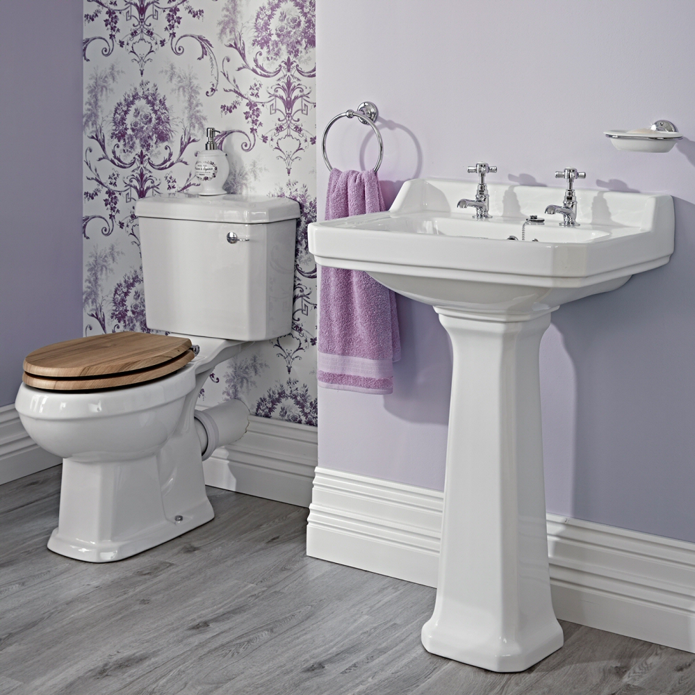 Richmond wastafel - 59,5cm & toilet met reservoir en keuze uit verschillende toiletzitting