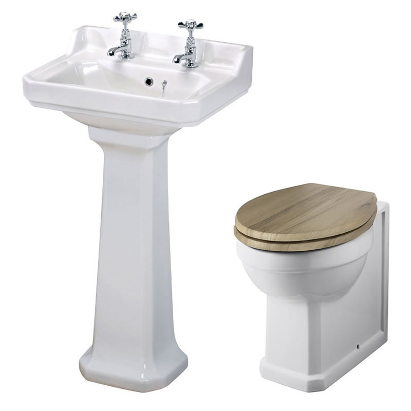 Richmond Wastafel - 50cm & Toilet excl. reservoir en Keuze Toiletzitting