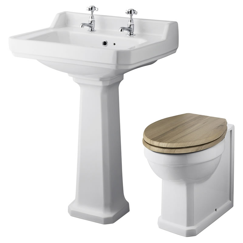 Richmond Wastafel - 59,5m & Toilet excl. Reservoir en Keuze Toiletzitting
