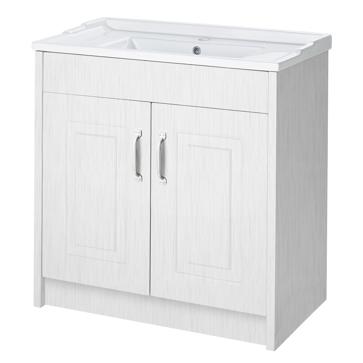 York staand Wastafelmeubel met Keramische Wasbak - Zeer licht grijs - 85,8cm x 79cm x 45,5cm
